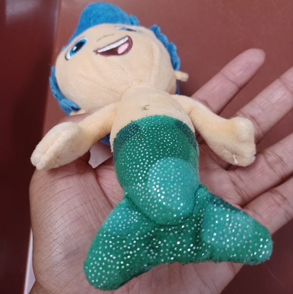 -Nick Jr Bubble Guppies Gil Plush Stuffed Toy 7" Blue Hair Merperson Mermaid Boy - Picture 7 of 12